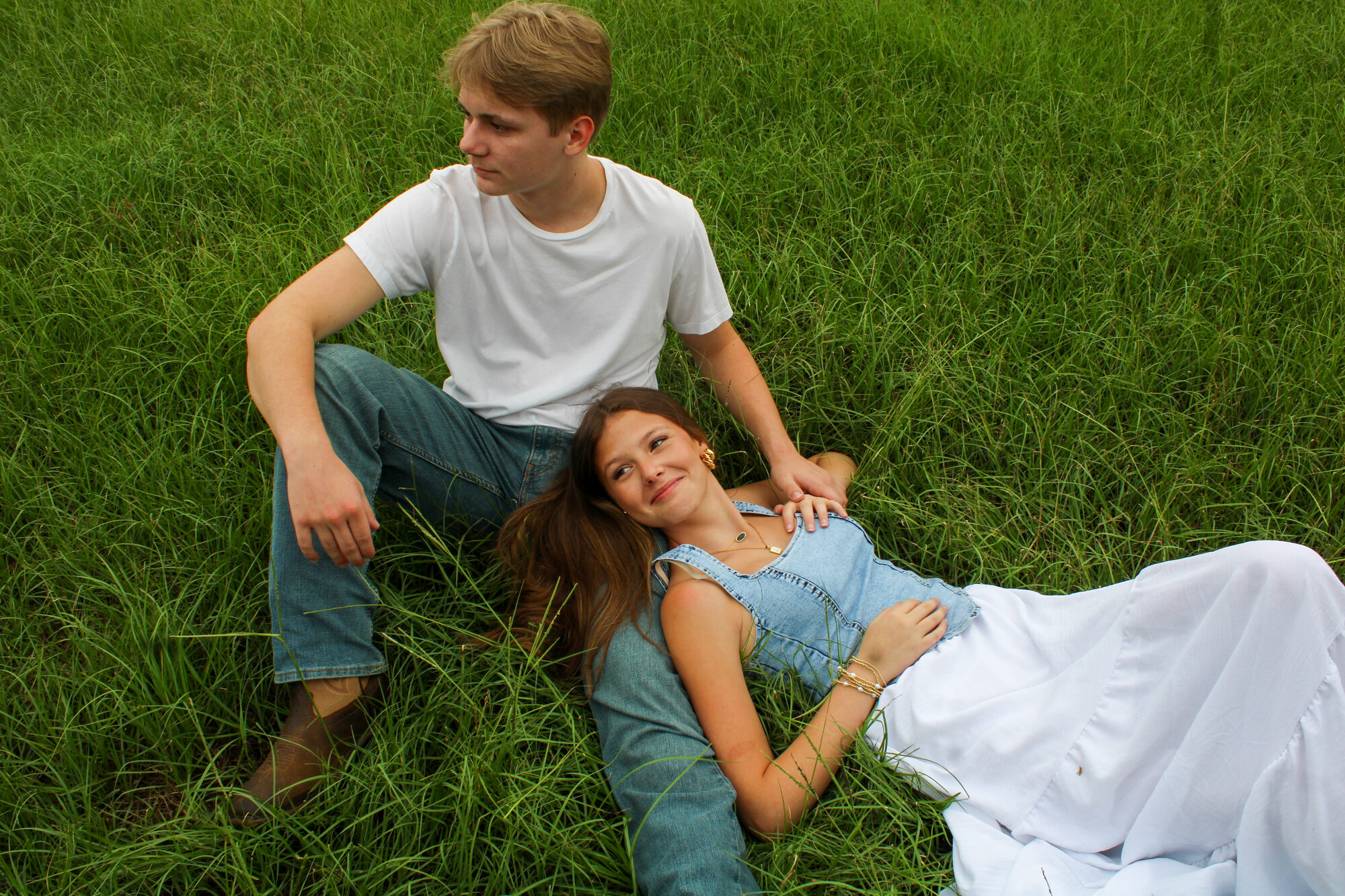 Couple portrait together outdoors