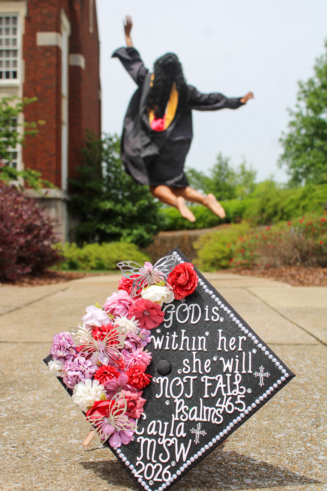 Graduation portrait with decorated cap