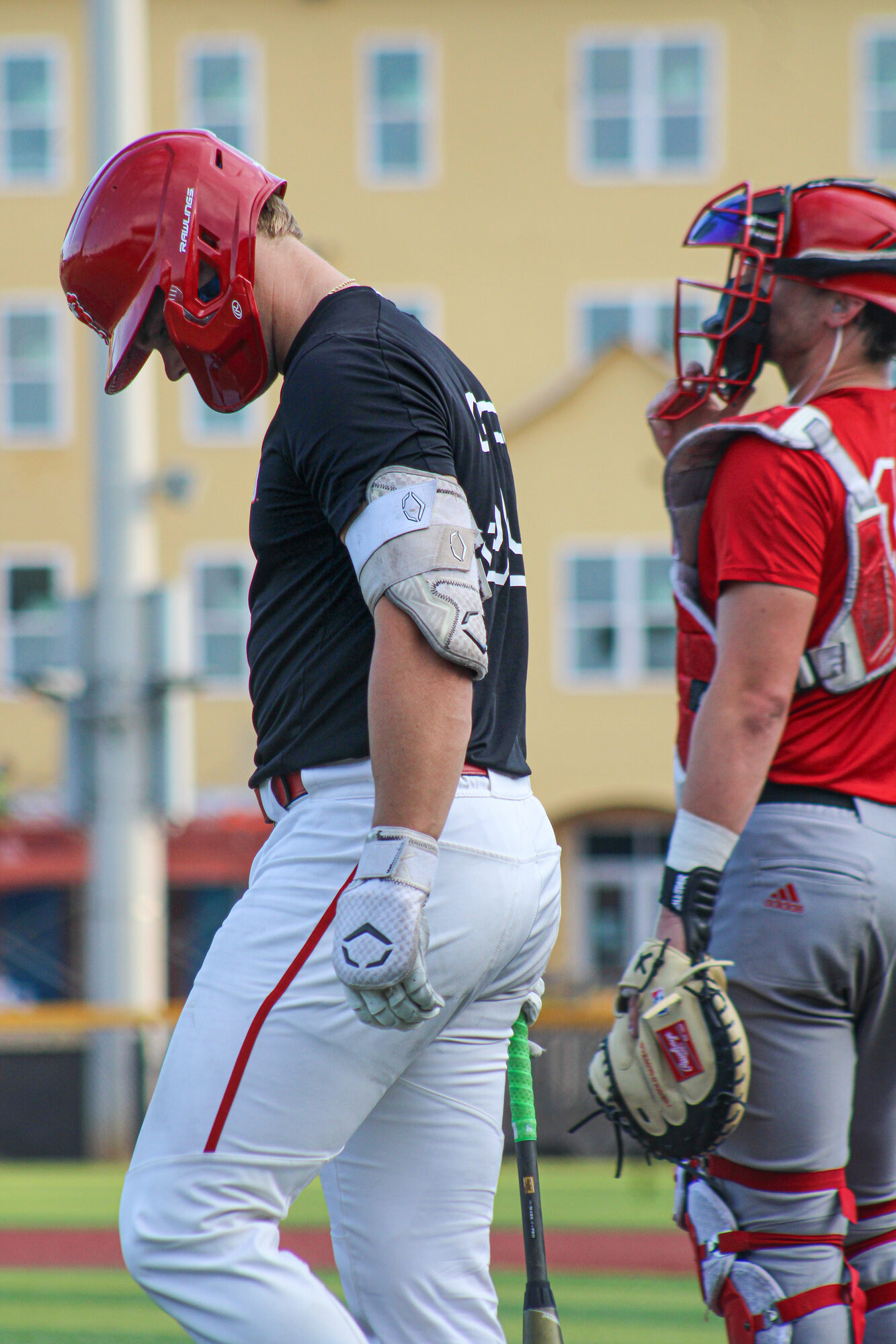 Baseball player at the plate on game day
